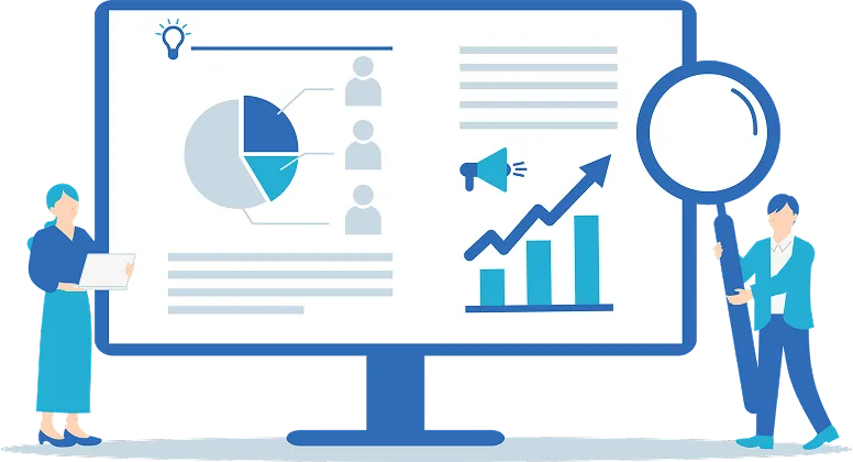 統計データを分析し、内容を確認するビジネスパーソンのイメージ