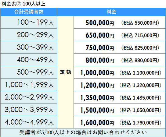 料金表